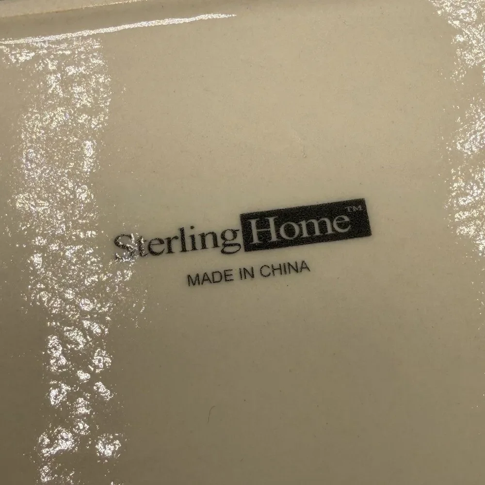Sterling Home La Dolce Vita Covered Casserole Dish 1 Qt Blue Floral Stoneware